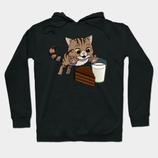 Siberian Cat excited to have Chocolate Cake with Milk Hoodie